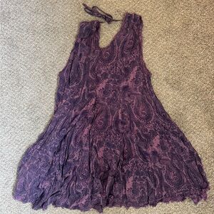 Ecote Purple Paisley Mini Dress